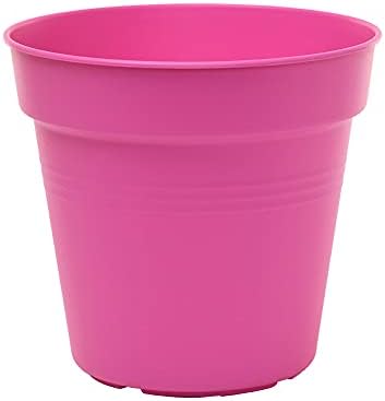 Mintra Home Garden Pots 4pk - Flowers, Herbs, Plants, Indoor, Outdoor, Colorful, Wholesale, Bulk (Fuchsia, 19cm Diameter (7.5in))