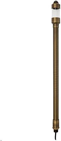 VOLT Parasol 12V Brass Path Light (25" Tall, 7" Shade) with 3W 2700K Warm White G4 LED Bulb for Low Voltage Landscape Lighting on Outdoor Pathway, Walkway, Garden, Driveway or Patio