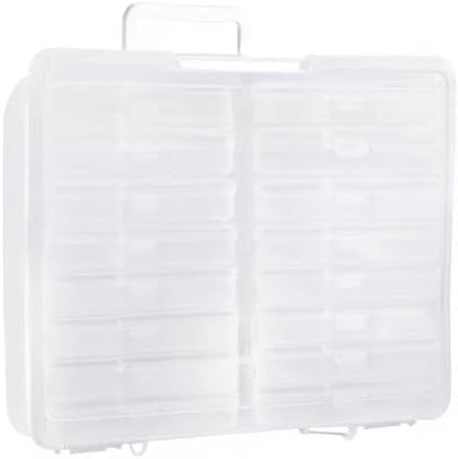 4" x 6" Photo Storage Case with Handle, 16 Inner Photo Organizer Keeper, Extra Large Storage Picture Boxes, Seed Storage, Transparent Craft Keeper (16 Pack Inner Box)