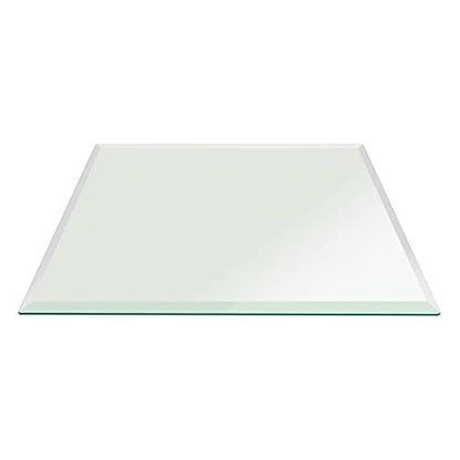 Custom Cut Glass 3/8'' Thick - Clear Tempered Glass to Size Rectangle Replacement Glass for Table Tops, Glass Shelves, Windows with Bevel Edge by Fab Glass and Mirror (C-CLGT-REC10MTB)