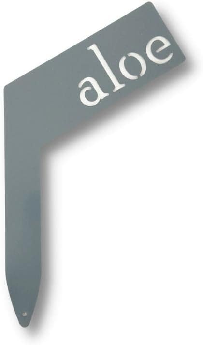Planter Size Small Metal Garden Plant Vegetable Flower or Herb Markers 13.5 Inches Tall (aloe, Primed Finish)