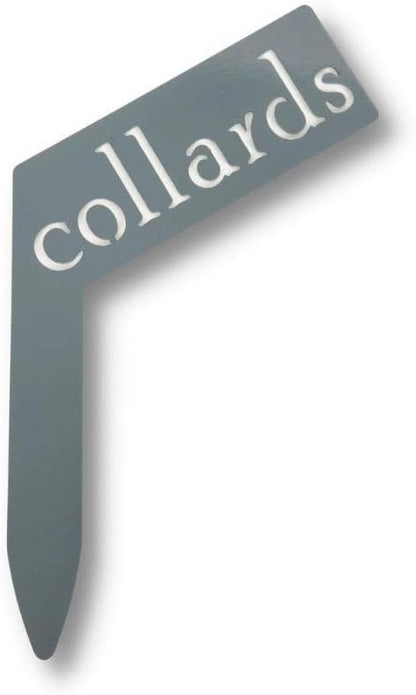 Planter Size Small Metal Garden Plant Vegetable Flower or Herb Markers 13.5 Inches Tall (collards, Primed Finish)