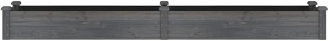 vidaXL Garden Raised Bed with Liner-Gray Solid Wood Fir Planter-Rectangular Outdoor Pot, Deep Bedding Area for Plant Growth, Decorative and Efficient