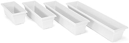 Root & Vessel 16192, White, Countryside Flower Box Planter, 18-Inch