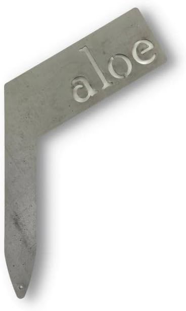 Planter Size Small Metal Garden Plant Vegetable Flower or Herb Markers 13.5 Inches Tall (aloe, Raw, Unfinished Steel)