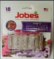Lot of 5 Packages of Jobe's Fertilizer Spikes for Potted Plants& Hanging Baskets (18 Spikes/Package)