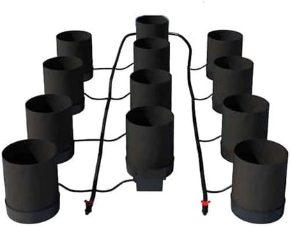 AutoPot 12 Pot GeoPot System with 3 Gallon Fabric Pots - Self-Watering, Gravity-Fed Hydroponic System (12Pot with No Tank) Indoor, Black