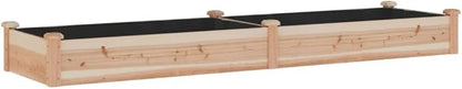 vidaXL Rectangular Raised Garden Bed in untreated Solid Fir Wood with Liner and Open Bottom - 94.5"x23.6"x9.8"