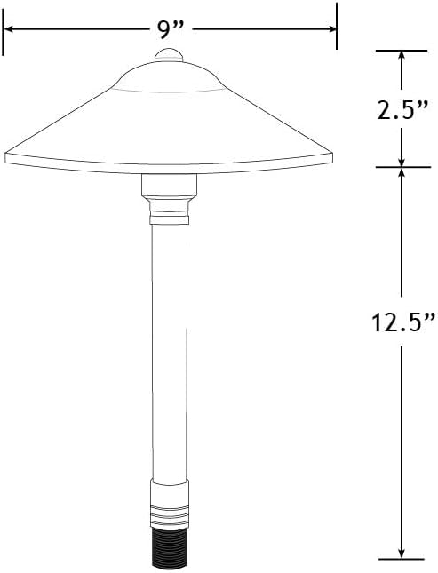 VOLT Turtle Safe 12V Brass Max Spread Mini LED Path Light (Bronze) with 3W Amber GU4 LED Bulb for Low Voltage Landscape Lighting on Outdoor Pathway, Walkway, Garden, Driveway or Patio