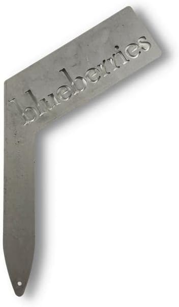 Planter Size Small Metal Garden Plant Vegetable Flower or Herb Markers 13.5 Inches Tall (blueberries, Raw, Unfinished Steel)