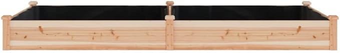 vidaXL Solid Wood Fir Garden Raised Bed with Liner 94.5"x47.2"x9.8" - Ample Space for Plants, Vegetables, Herbs - Ideal for Garden, Patio Decor