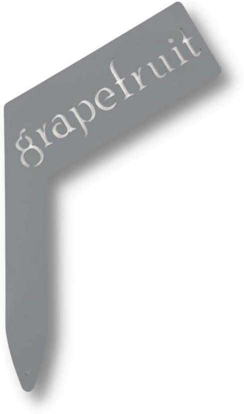 Planter Size Small Metal Garden Plant Vegetable Flower or Herb Markers 13.5 Inches Tall (grapefruit, Primed Finish)