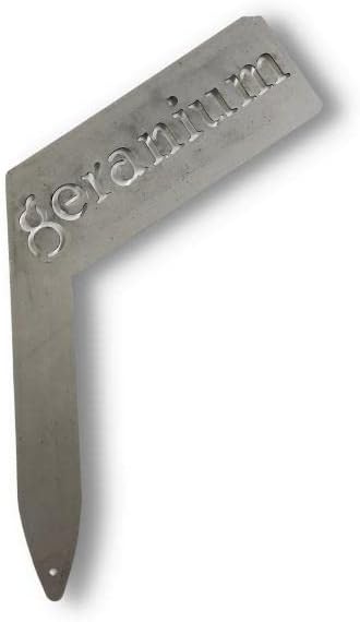 Planter Size Small Metal Garden Plant Vegetable Flower or Herb Markers 13.5 Inches Tall (geranium, Raw, Unfinished Steel)