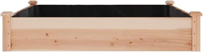 vidaXL Solid Fir Wood Garden Raised Bed - Outdoor Planter Pot with Protective Liner, 47.2"x47.2"x9.8" - Ideal for Plants, Vegetables, Herbs, Flowers - Natural Brown
