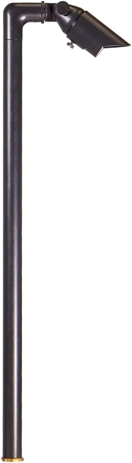 VOLT Innovator 12V Adjustable Cast Brass Path Light (Black) for Low Voltage Landscape Lighting on Outdoor Pathway, Walkway, Garden, Driveway or Patio