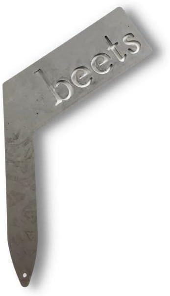 Planter Size Small Metal Garden Plant Vegetable Flower or Herb Markers 13.5 Inches Tall (beets, Raw, Unfinished Steel)
