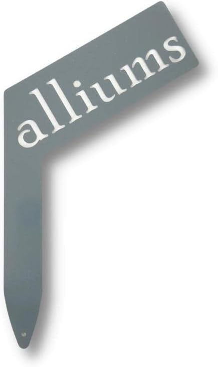 Planter Size Small Metal Garden Plant Vegetable Flower or Herb Markers 13.5 Inches Tall (alliums, Primed Finish)