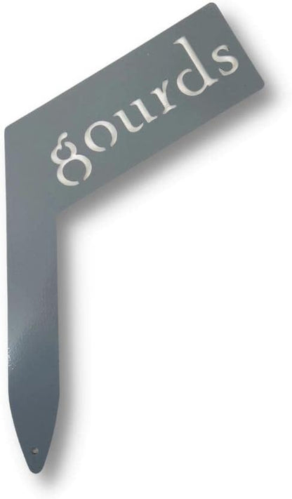 Planter Size Small Metal Garden Plant Vegetable Flower or Herb Markers 13.5 Inches Tall (gourds, Primed Finish)