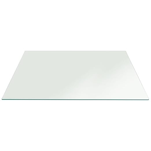 Custom Cut Glass 3/16" Thick Clear Tempered Cut to Size - Square Replacement Glass for Table Tops, Shelves, Windows with Flat Edge by Fab Glass and Mirror