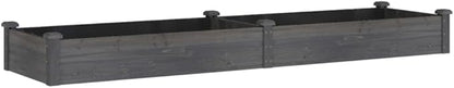 vidaXL Raised Garden Bed - Outdoor Wooden Planter Pot with Protective Liner, Solid Fir Wood Construction, Spacious for Vegetables/Herbs/Flowers, Gray, 94.5"x23.6"x9.8"