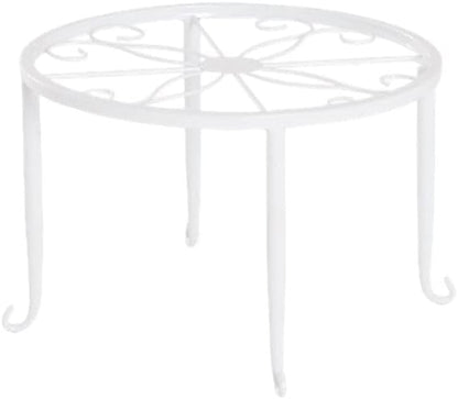 1 Pack Metal potted plant stand, rust-proof iron flower pot stand, heavy duty pot stand for indoor patio(White)