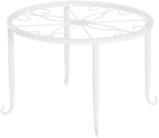 1 Pack Metal potted plant stand, rust-proof iron flower pot stand, heavy duty pot stand for indoor patio(White)