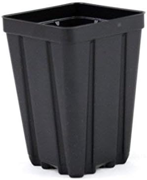 Square Greenhouse Pots 3.5 inch x 5 inch- Black - Plastic - Deep - Qty 100 by Growers Solution