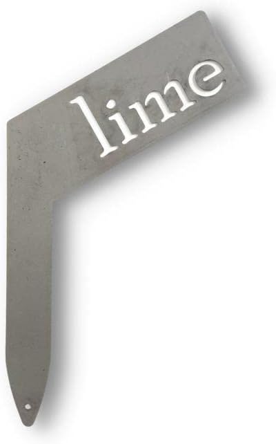 Planter Size Small Metal Garden Plant Vegetable Flower or Herb Markers 13.5 Inches Tall (lime, Raw, Unfinished Steel)