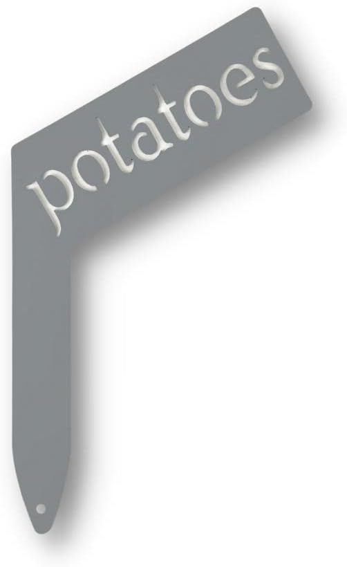 Planter Size Small Metal Garden Plant Vegetable Flower or Herb Markers 13.5 Inches Tall (potatoes, Primed Finish)