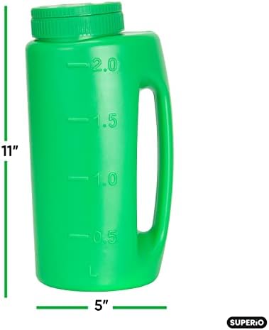 Superio Seed Spreader for Lawn, 2L Handheld Shaker, Dispenser for, Seed, Snow and Ice Melt, Salt, Insect Repellents- Multipurpose Garden Applicator with Adjustable Holes, 68 Oz