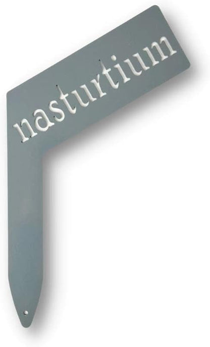 Planter Size Small Metal Garden Plant Vegetable Flower or Herb Markers 13.5 Inches Tall (nasturtium, Primed Finish)