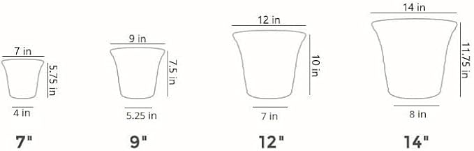 The HC Companies 7 Inch Sedona Round Self Watering Planter - Small Decorative Lightweight Plastic Plant Pot for Indoor Outdoor Plants Flowers Herbs, Cottage Stone (Pack of 2)