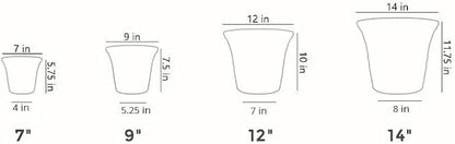 The HC Companies 7 Inch Sedona Round Self Watering Planter - Small Decorative Lightweight Plastic Plant Pot for Indoor Outdoor Plants Flowers Herbs, Cottage Stone (Pack of 2)