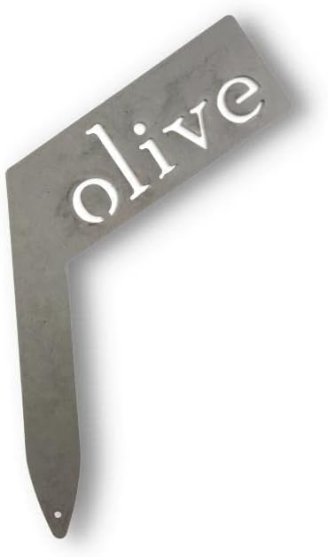 Planter Size Small Metal Garden Plant Vegetable Flower or Herb Markers 13.5 Inches Tall (olive, Raw, Unfinished Steel)