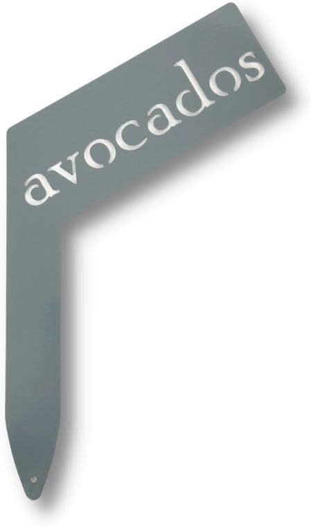 Planter Size Small Metal Garden Plant Vegetable Flower or Herb Markers 13.5 Inches Tall (avocados, Primed Finish)