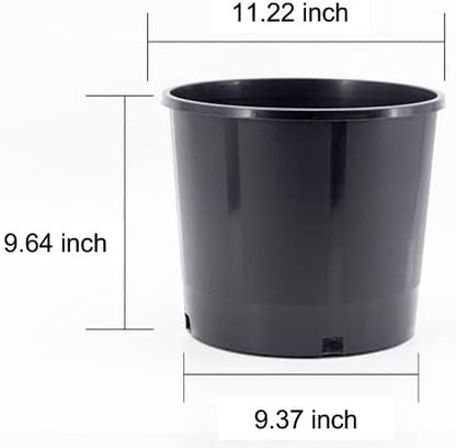 Black Nursery Pots, 3 Gal 5 PCS Pack, Plastic Garden Planters, Pots for Flower Seedlings, PP Injection Molded, Indoor Outdoor Plants Seedlings