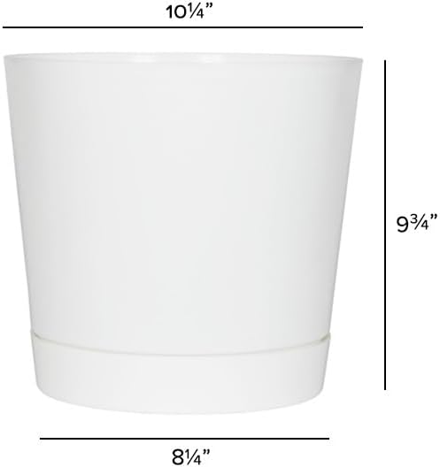 Novelty Majestic Full Depth Cylinder Pot, Glossy White, 10-Inch (10102)
