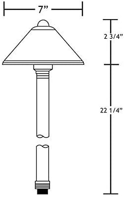 VOLT Conehead 12V Copper Path Light (7" Shade, 25" Tall) for Low Voltage Landscape Lighting on Outdoor Pathway, Walkway, Garden, Driveway or Patio