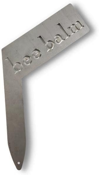 Planter Size Small Metal Garden Plant Vegetable Flower or Herb Markers 13.5 Inches Tall (bee balm, Raw, Unfinished Steel)