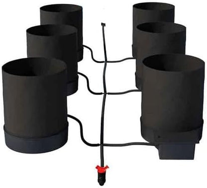 AutoPot 6 Pot GeoPot System with 3 Gallon Fabric Pots - Self-Watering, Hydroponic System (6Pot with No Tank) Indoor, Black