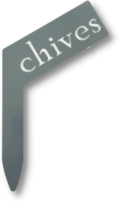 Planter Size Small Metal Garden Plant Vegetable Flower or Herb Markers 13.5 Inches Tall (chives, Primed Finish)