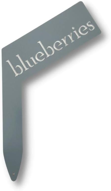 Planter Size Small Metal Garden Plant Vegetable Flower or Herb Markers 13.5 Inches Tall (blueberries, Primed Finish)