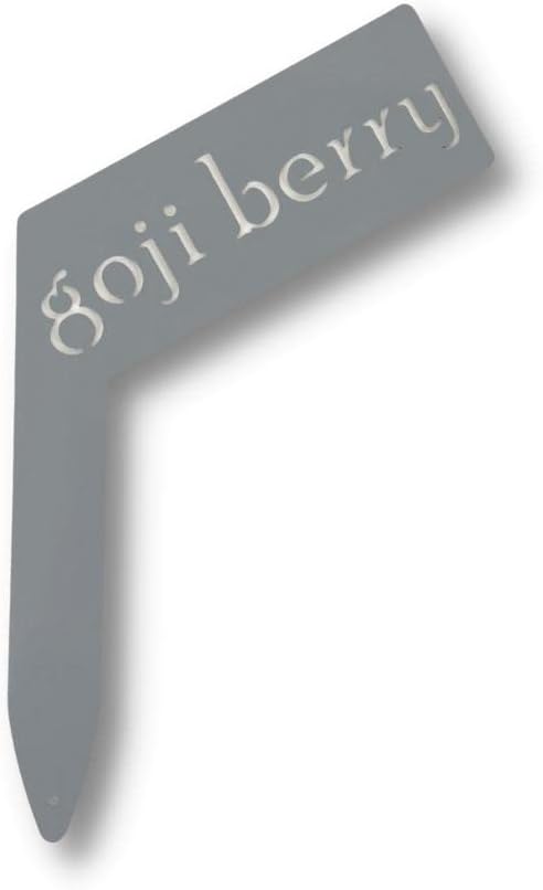 Planter Size Small Metal Garden Plant Vegetable Flower or Herb Markers 13.5 Inches Tall (goji berry, Primed Finish)