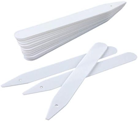 KINGLAKE 100 Pcs 4.7 Inch Thick Plastic Plant Labels - Garden Stakes with Waterproof Plant Identification Tags for Seedling, Vegetable White