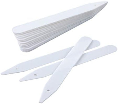 KINGLAKE 100 Pcs 4.7 Inch Thick Plastic Plant Labels - Garden Stakes with Waterproof Plant Identification Tags for Seedling, Vegetable White