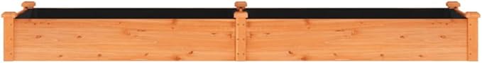 vidaXL Solid Fir Wood Garden Raised Bed with Liner - Large Size for Planting Herbs, Vegetables, Flowers - Ideal for Outdoor Garden Decor