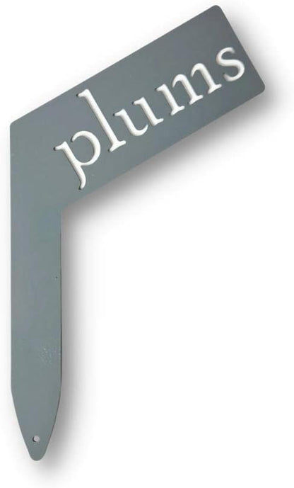 Planter Size Small Metal Garden Plant Vegetable Flower or Herb Markers 13.5 Inches Tall (plums, Primed Finish)