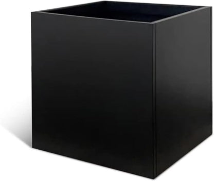 Galvanized Steel Planter Box Black Metal Planter Large Square 32Inch Indoor Outdoor Planters Cube Steel Heavy Duty Flower Pot Powder Coating Modern Commercial Residential for Patio, Yard, Garden