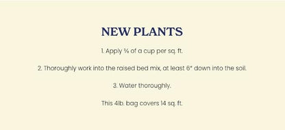 True Organic Raised Bed Food – Organic Fertilizer for Herbs, Flowers, Vegetables & Fruits – 4lb Bag Covers 30 Sq. Ft.