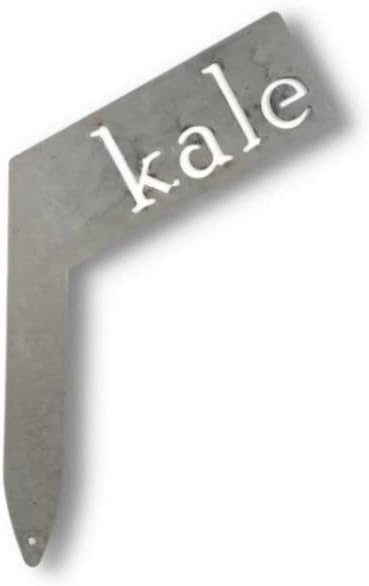 Planter Size Small Metal Garden Plant Vegetable Flower or Herb Markers 13.5 Inches Tall (kale, Raw, Unfinished Steel)
